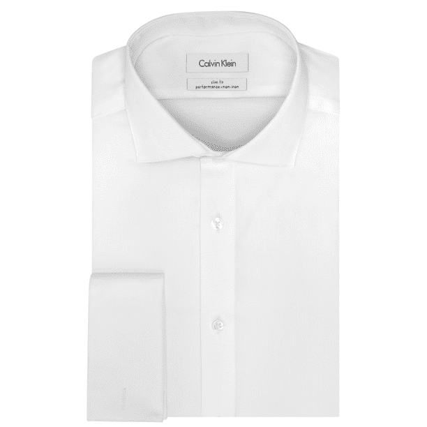 Calvin Klein Calvin Klein Men's Non Iron Slim Fit Steel French Cuff