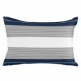thumbnail image 2 of Navy Blue Grey Stripe Throw Pillow Cover, Pillowcase Protectors with Zipper, Breathable Decorative Lumbar Pillow Case Cover, Modern Art Horizontal Striped Pillow Shams for Couch Sofa 12x20Inch, 2 of 8