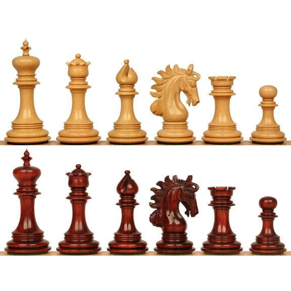 Marengo Staunton Chess Set with Padauk & Boxwood Pieces - 4.25" King