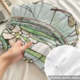thumbnail image 4 of Twin Sze Fitted Sheet Set - Dark Green Grass 2 Piece Bedding Sets 16" Deep Pocket Fitted Sheet with 1 Pillowcase, Flower Dragonfly Retro Pastoral Rustic Brushed Microfiber Hotel Luxury Bed Sheets, 4 of 9