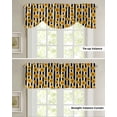 thumbnail image 4 of Tie Up Valance Curtain for Kitchen, Country Sunflower on Vintage Rod Pocket Short Curtains Adjustable Tie-Up Shade Valances, Beige Black Stripes Window Treatment for Bathroom Living Room Bedroom, 4 of 7