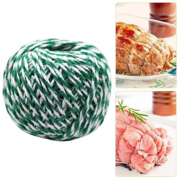 2026 70m Green Cotton Cooking Twine – 1.5mm Unbleached Natural String for Trussing Meat, Zongzi & Crab Tags, Eco-Friendly & Food Safe (Cotton)
