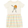 thumbnail image 3 of Inktastic Halloween Dabbing Great Pumpkin Skeleton Girls Toddler Dress, 3 of 5