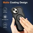 thumbnail image 3 of Funda magnética para iPhone 14 y iPhone 13, compatible con MagSafe, diseño de marco ondulado transparente 2025, borde suave, bonita funda protectora mate transparente a prueba de golpes, 3 of 6