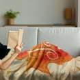 thumbnail image 3 of Fall Soft Flannel Fleece Throw Blanket, Vivid Watercolor Style Maple Leaf Fall Word on Vintage Backdrop, Cozy Plush for Indoor and Outdoor Use, 60" x 80", Orange Pale Brown White, by Ambesonne, 3 of 5
