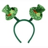 Club Pack of 12 Green Sequined Leprechaun Hat St. Patrick's Day Snap-On Bopper Headbands