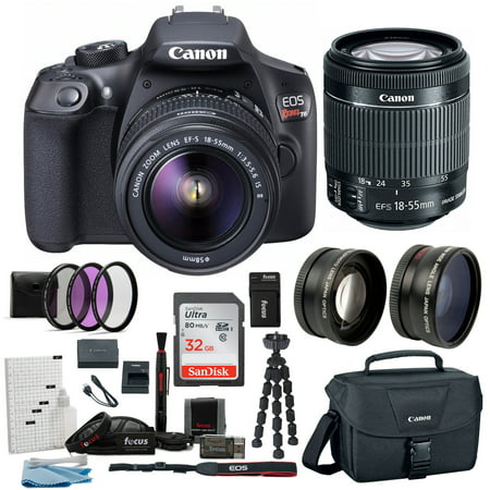 Canon EOS Rebel T6 Digital Camera: 18 Megapixel 1080p HD Video DSLR Bundle With Wide Angle 18-55 MM Lens 32GB SD Card Mini Tripod Filter Kit, Canon Gadget Bag & Charger