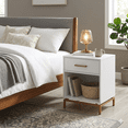 thumbnail image 6 of Eumyviv White Modern Rectangle Nightstand, Accent Side Table with 1-Drawer,Wood Storage End Table for Bedroom, Living Room,H0051, 6 of 8