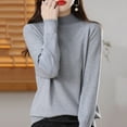 thumbnail image 2 of Gyexs Women's Oversized Fall Sweaters Neck Long Sleeve Fuzzy Knit Tops Knit Loose Thin Fall Winter Sweater Blouse Womens Fall Clothes, Grey, Size XXL, 2 of 6