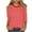 Red, variant on Tops for Women under $5 3/4 Sleeve Plaid Round Neck Casual Print T-shirt Blouse Red