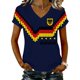 thumbnail image 1 of Women's Germany Football Graphic T-Shirt, V-Neck Casual Letter Print T-Shirt, Fashion Short Sleeve Graphic Tee, Summer Daily Lightweight Tops for Soccer Tournament 2026 Navy Size: L, 1 of 4