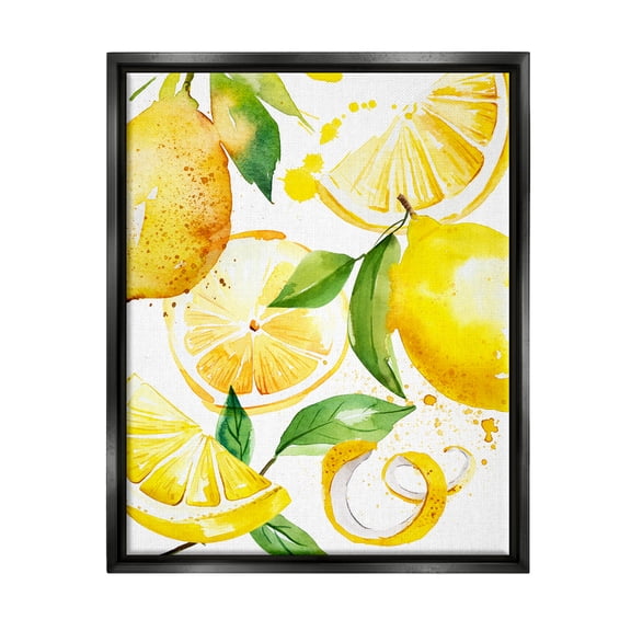 Stupell Industries Modern Lemon Peels Food & Beverage Painting Black Floater Framed Art Print Wall Art, 17 x 21