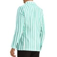 thumbnail image 3 of Lars Amadeus Striped Suit Jacket for Men's Notch Lapel Color Block Stripes Pattern Blazer, 3 of 5
