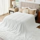 thumbnail image 4 of Manta de cama, 100% algodón, tejido gofrado, extragrande, color blanco, 4 of 7