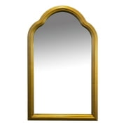Royal Hampton Arched Top Handcrafted Metal Encased Accent Wall Mirror, Antique Gold