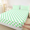 thumbnail image 3 of Feelyou White Green Abstract Queen Sheet Sets, Simple Polkadot Bed Set, 4 Pieces, 3 of 7