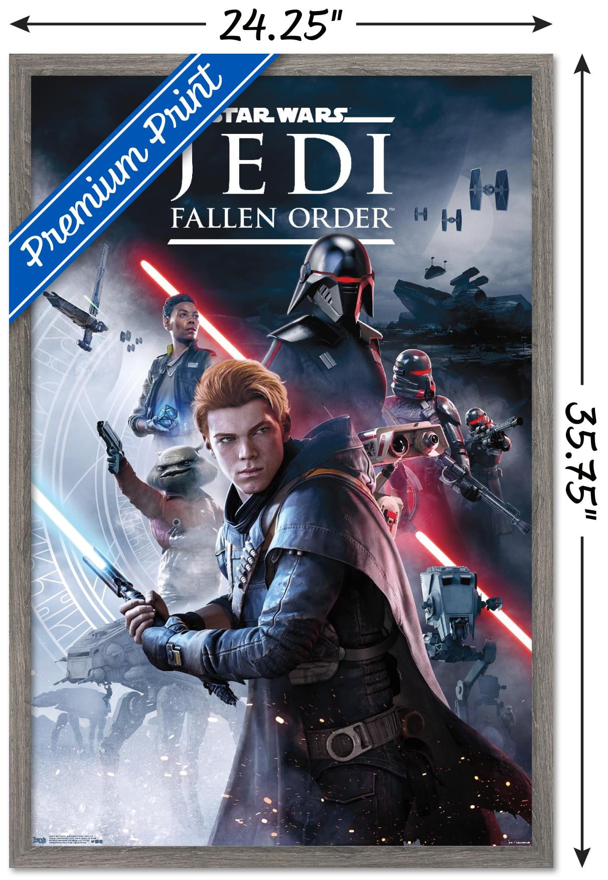 Star Wars: Jedi Fallen Order - Key Art Wall Poster, 22.375" x 34", Framed