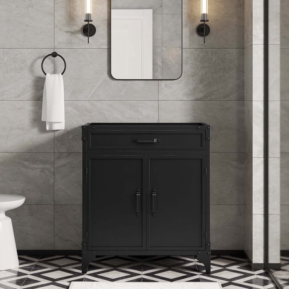 Modway Steamforge 30" Bathroom Vanity Cabinet (Sink Basin Not Included) in Black Walnut