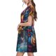 thumbnail image 2 of Easygdp Vibrant Rooster Painting para Vestido Transpirable de Mujer, Vestido Suelto de Manga Corta con Pliegues y Bolsillos para el Verano, 2 of 6