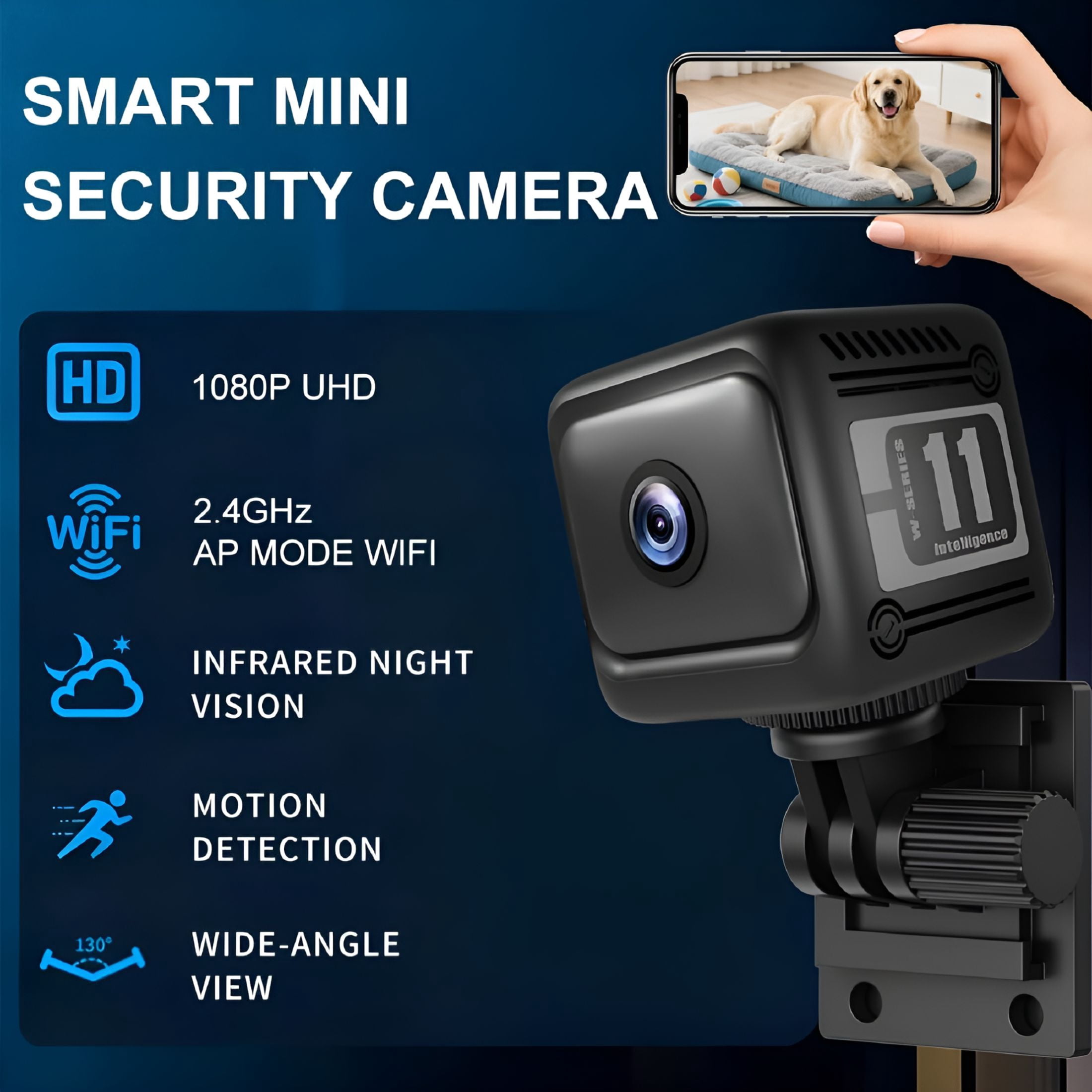 GJX Mini Security Camera,1080p HD Wireless Indoor Cam with 6-Hour Battery & No WiFi Needed for Recording,AI Motion Detection Night Vision for Home,Office,Baby and Pet Monitoring,Black
