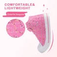 thumbnail image 3 of EUXTERPA Toddler High Top Canvas Sneakers Girls Pink Casual Walking Shoes Big Kid Size 1, 3 of 6