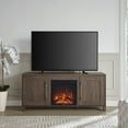 thumbnail image 3 of Evelyn&Zoe Chabot Rectangular TV Stand with Log Fireplace for TV's up to 65" in Charcoal Gray, 3 of 5