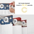 thumbnail image 5 of Farmhouse American Flag No Hook Shower Curtain Waterproof, Bathroom Curtains with Snap in Liners and See Through Top Window, Blue Red USA Flag Vintage Hotel Style Bathtub Curtains Shower 72"Wx72"L, 5 of 8