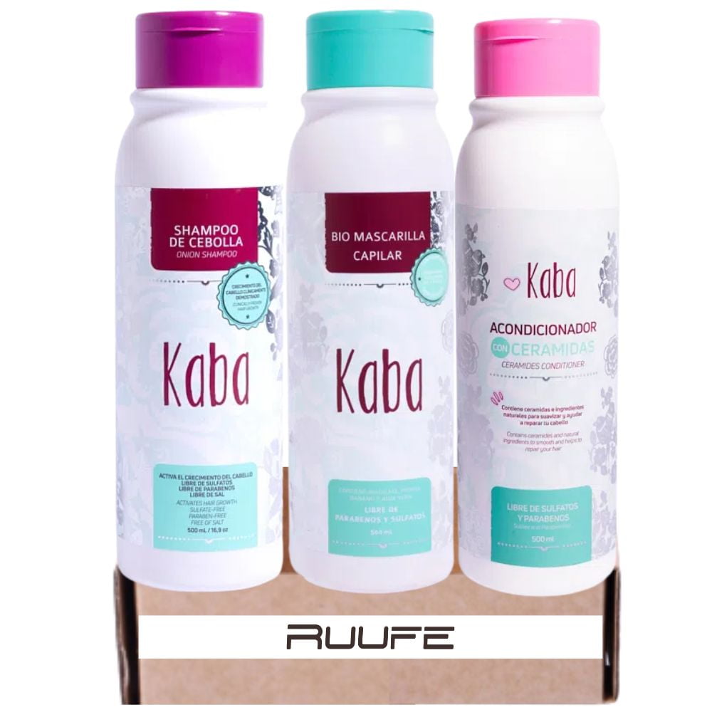 Shampoo de Cebolla kaba (3 pack) kaba shampoo de cebolla Bio mascarilla