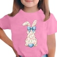 thumbnail image 2 of Amidoa Summer Girls Short Sleeve Graphic Crewneck Cute Easter Shirts Pullover Tees, 2 of 5