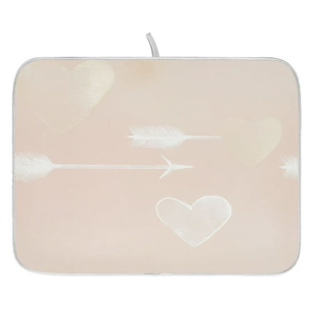 

Hearts and Arrows Pattern Design Dish Drying Mat for Kitchen Quick Drying Absorbent Soft Durable 18 x 24