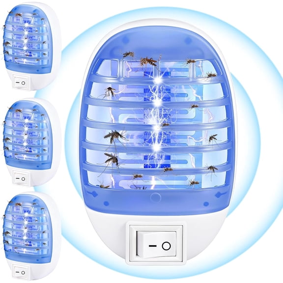 Indoor Bug Zapper Plug in Electronic - 4 Pack Mosquito Zapper Fly Zappers Lamp for Bug Insect Trap, Ideal for Home, Bedroom, Office, Living Room