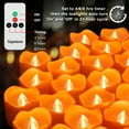 thumbnail image 4 of Topstone Tea lights Candles,Flameless Candles with Remote,Timing Electric Candles for Halloween Decoration ,12 Count ,Orange Base ,Warm White Light, 4 of 8