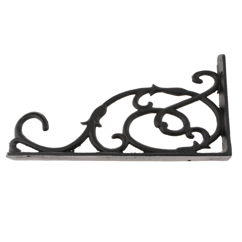 WLPZXP Heavy Duty Metal Wall Shelf Bracket Rack Support Holder Supporter Black