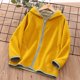 thumbnail image 3 of Gibobby Chamarra de forro polar para niños y niñasNiños pequeños niñas manga larga Otoño Invierno sólido polar con cremallera abrigo con capucha chaqueta(Amarillo, 4-5 Años), 3 of 4