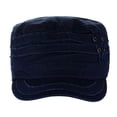 thumbnail image 2 of D&Y Unisex Cotton Distressed Layered Frayed Cadet Military Cap, Navy, 2 of 4