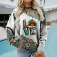 thumbnail image 1 of Nouveaux Hauts pour Femmes 2023 Grande Taille Mode Col Rond Manches Longues T-Shirt Automne Imprimé Blouse Ample Hauts Manches Longues pour Femmes, 1 of 5
