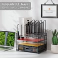 thumbnail image 4 of Organizadores de escritorio Marbrasse, organizador de archivos de malla de 4 niveles, gris, 4 of 6