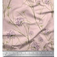 thumbnail image 1 of Soimoi Pink Poly Georgette Fabric Grass & Wildflower Floral Print Sewing Fabric Yard 42 Inch Wide, 1 of 1