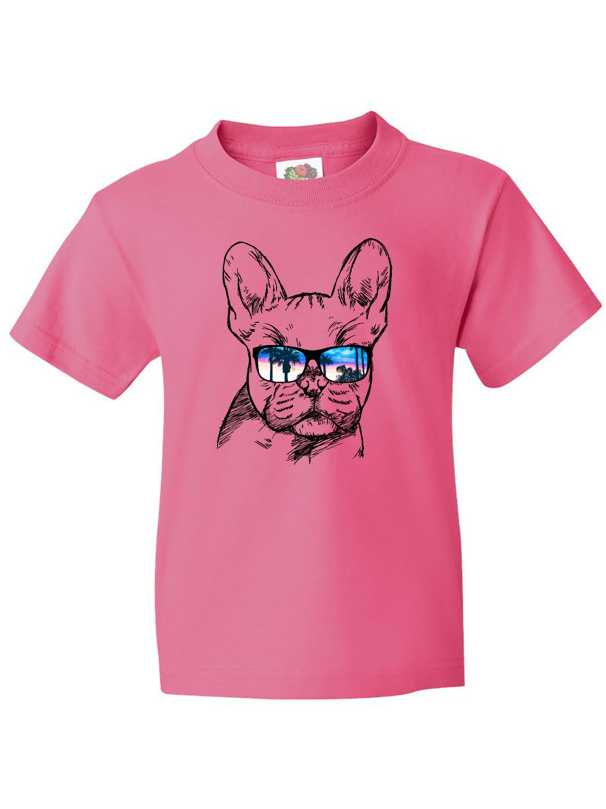 Kids French Bulldog T-Shirt Unisex Children to Adult Cute Youth Boys Neon Puppy