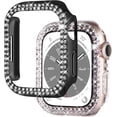 thumbnail image 1 of 2-Pack Crystal Diamond Bling Cases Compatible for Apple Watch Series 8 45mm Series 7, Niyattn Protective Bumper for iWatch Series 8 45mm Series 7(45mm, Black/Clear), 1 of 7