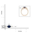 thumbnail image 5 of ANGARA Natural 1.55 Ct Sapphire Ring with Trio Diamond Accents in 14K Rose Gold for Women (Size-8x6mm) | September Birthstone, Anniversary, Jewelry Gift for Women | Natural Sapphire Ring, 5 of 10