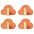 thumbnail image 2 of Needhep Door Hanger Hooks For Hanging Wall Mounted Self-Adhesive Hanger For Shower Multiple Uses Kitchen Hook,Banana Rack Closet Hook Wall Mount For Kitchen, For Coat Robe Hat Clothe (Orange), 2 of 4