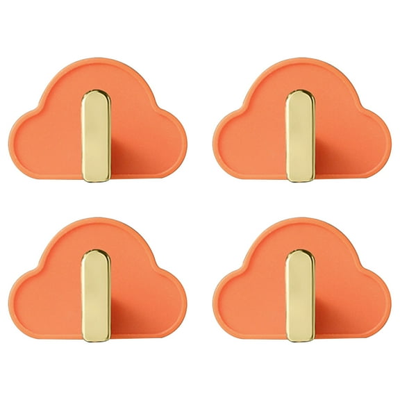 LACKUST Wall Hanging Hooks,Self-designed Cloud Cloud Hook Hook Hook Without Punching Wall Strong Hook Key Hook,Orange