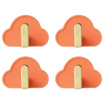 LACKUST Wall Hanging Hooks,Self-designed Cloud Cloud Hook Hook Hook Without Punching Wall Strong Hook Key Hook,Orange