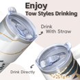 thumbnail image 4 of Bohemian Themed Thermal Tumbler 20oz with Lid & Straw - Stainless Steel Insulated Travel Coffee Cup, Double Wall Vacuum Mug, Leakproof, 4 of 5