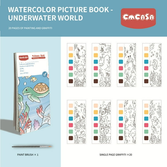 Rewenti Gouache Graffiti Picture Book Color Filling Picture Book Graffiti Pocket Watercolor Book Gifts for Boys and Girls Summer Fall Savings Christmas Gifts