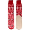 thumbnail image 5 of BambooMN Men's Knit Winter Gripper Slipper Socks - Nordic Red - S/M - 1 Pair, 5 of 6
