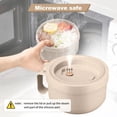 thumbnail image 4 of Microwave Soup Mug with Lid & Handle - 28.7oz/850ml Plastic Ramen Bowl for Noodles, Cereal, Oatmeal - Dishwasher Safe, Steam Vent, Easy-Grip Handle - Camping, Dorms, Office Use, 4 of 7