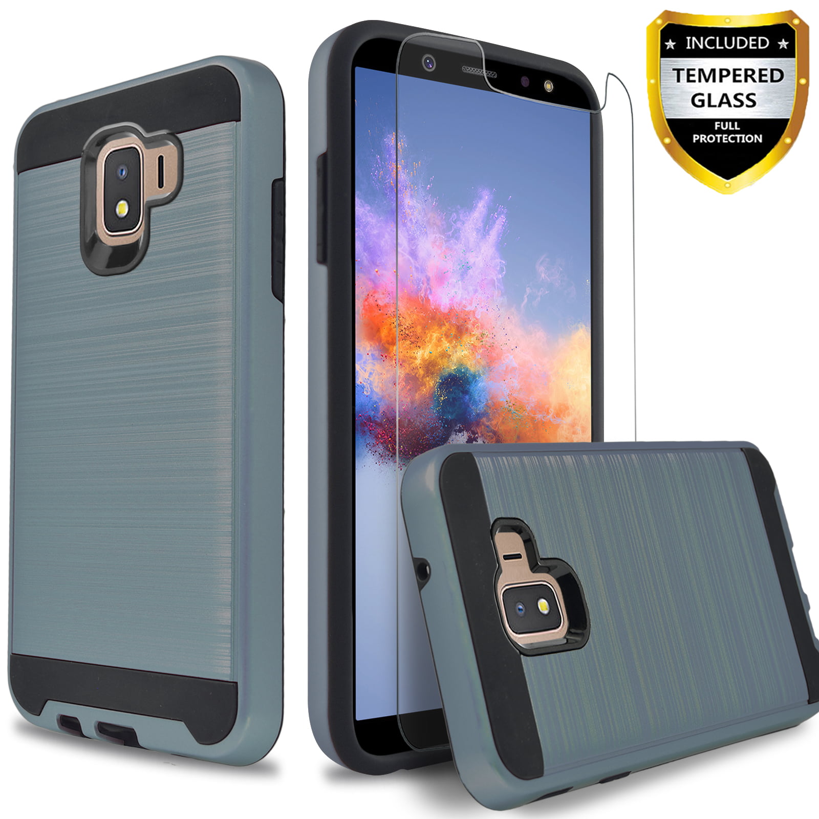 Kwelling beschermen Overeenstemming Samsung Galaxy J2 Shine /Pure/Dash/Core Phone Case, 2-Piece Style Hybrid  Shockproof Hard Case Cover with [Tempered Glass Screen Protector] And  Circlemalls Stylus Pen [Black] - Walmart.com