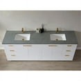 thumbnail image 5 of Vinnova Leiza 84" Gray Sintered Stone Top Double Vanity in White without Mirror, 5 of 15